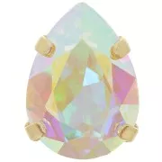 Cristal serti Aurora A4320 Drop 14x10 mm - Doré - Crystal AB x1