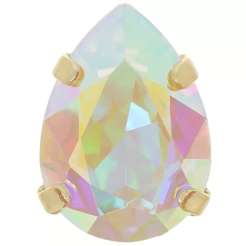 Cristal serti Aurora A4320 Drop 14x10 mm - Doré - Crystal AB x1