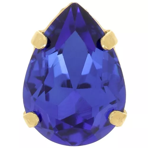Cristal serti Aurora A4320 Drop 14x10 mm - Doré - Capri Blue x1