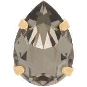 Cristal serti Aurora A4320 Drop 14x10 mm - Doré - Black Diamond x1|raw }}