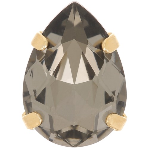 Cristal serti Aurora A4320 Drop 14x10 mm - Doré - Black Diamond x1