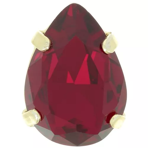 Cristal serti Aurora A4320 Drop 14x10 mm - Doré - Ruby x1