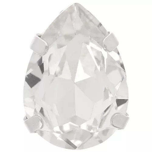 Cristal serti Aurora A4320 Drop 14x10 mm - Rhodié - Crystal x1