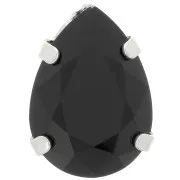 Cristal serti Aurora A4320 Drop 14x10 mm - Rhodié - Jet x1