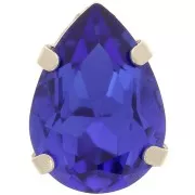 Cristal serti Aurora A4320 Drop 14x10 mm - Rhodié - Capri Blue x1
