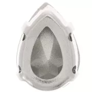 Cristal serti Aurora A4320 Drop 14x10 mm - Rhodié - Black Diamond x1