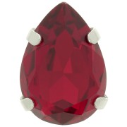 Cristal serti Aurora A4320 Drop 14x10 mm - Rhodié - Ruby x1