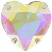 Cristal serti Aurora Coeur A4827 Heart 27 mm - Rhodié - Crystal AB x1