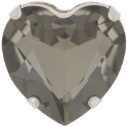 Cristal serti Aurora Coeur A4827 Heart 27 mm - Rhodié - Black Diamond x1|raw }}