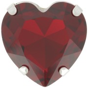 Cristal serti Aurora Coeur A4827 Heart 27 mm - Rhodié - Ruby x1|raw }}