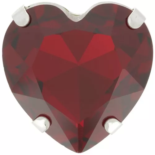 Cristal serti Aurora Coeur A4827 Heart 27 mm - Rhodié - Ruby x1