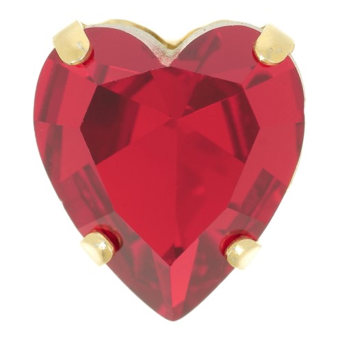 Cristal serti Aurora Coeur A4831 Antique Heart 11x10 mm - Doré - Ruby x1