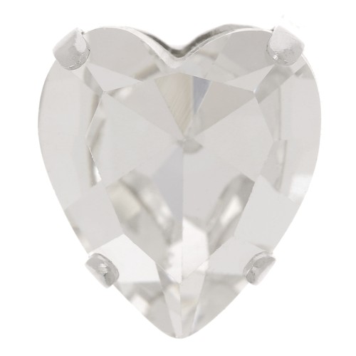 Cristal serti Aurora Coeur A4831 Antique Heart 11x10 mm - Rhodié - Crystal x1