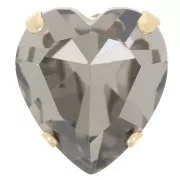 Cristal serti Aurora Coeur A4831 Antique Heart 15.5x14 mm - Doré - Black Diamond