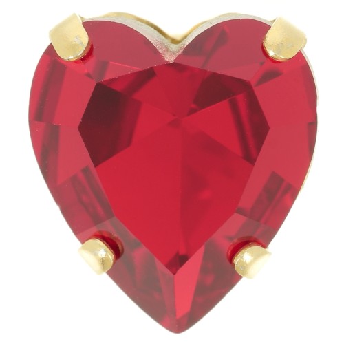 Cristal serti Aurora Coeur A4831 Antique Heart 15.5x14 mm - Doré - Ruby x1
