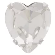 Cristal serti Aurora Coeur A4831 Antique Heart 15.5x14 mm - Rhodié - Crystal x1