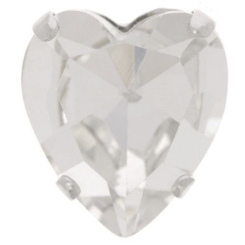 Cristal serti Aurora Coeur A4831 Antique Heart 15.5x14 mm - Rhodié - Crystal x1