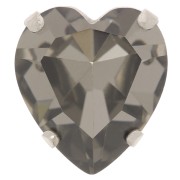 Cristal serti Aurora Coeur A4831 Antique Heart 15.5x14 mm - Rhodié - Black Diamond