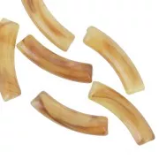 Marron - Perles tube incurvé en acrylique transparente 32x8 mm - Marbré Marron clair x6 Perles tube incurvé en acrylique transparente 32x8 mm - Marbré Marron clair x6