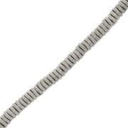Perles rondelles Heishi ondulées - wavy - 4x1.3 mm - imitation Hématite x38cm|raw }}