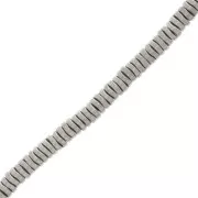 Perles rondelles Heishi ondulées - wavy - 4x1.3 mm - imitation Hématite x38cm