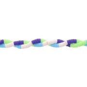 Perles rondelles Heishi en pâte polymère 6x1mm - Mix n°9 - Multi bleu - Vert x39cm