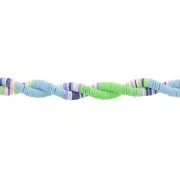Blanc - Perles rondelles Heishi en pâte polymère 6x1mm - Mix n°18 - Vert - Bleu x39cm Perles rondelles Heishi en pâte polymère 6x1mm - Mix n°18 - Vert - Bleu x39cm