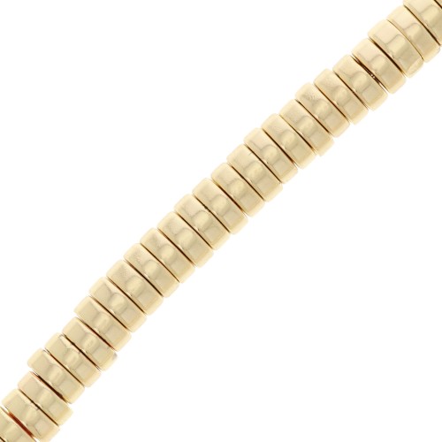 Perles rondelles Heishi - disque plat 6x2.5 mm - imitation Hématite - Doré x39cm