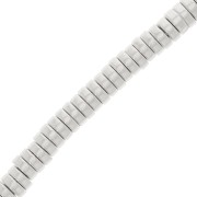 Perles rondelles Heishi - disque plat 6x2mm - imitation Hématite - Argenté x39cm|raw }}