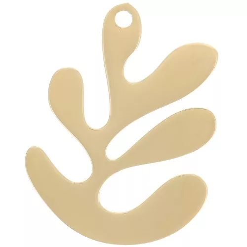 Pendentif corail 25x19 mm - Acier inoxydable 316L Doré x1