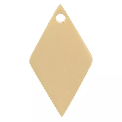 Breloque losange 15x8 mm - Acier inoxydable 316L Doré x1