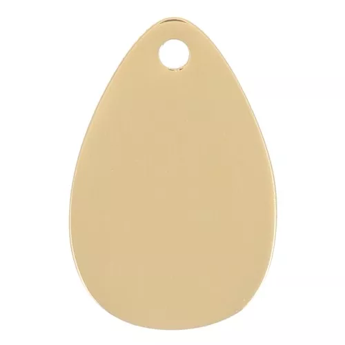 Breloque goutte 12x8 mm - Acier inoxydable 316L Doré x1