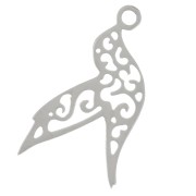 Breloque colibri ajouré 14.5x8 mm - Acier inoxydable 316L x1