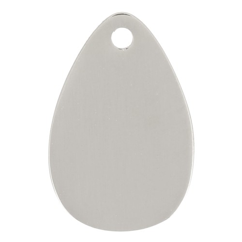 Breloque goutte 12x8 mm - Acier inoxydable 316L x1