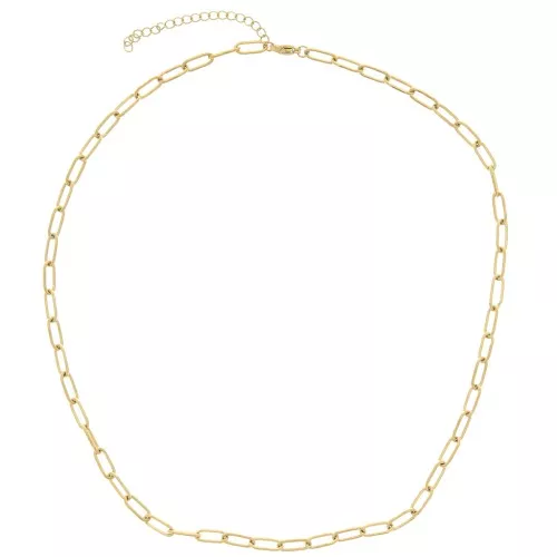 Tour de cou maille Rectangle 4 mm - Acier inoxydable 316L Doré x43cm