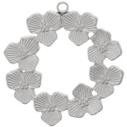 Pendentif couronne de fleurs 23 mm - Acier inoxydable 316L x1|raw }}