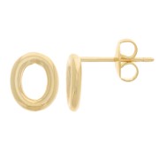 Boucles d'oreilles ovale évidé 9.5x8 mm - Doré à l'or fin x2|raw }}