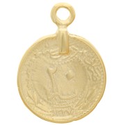 Pendentif pièce de monnaie 17 mm - Doré à l'or fin x1|raw }}