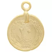 Pendentif pièce de monnaie 17 mm - Doré à l'or fin x1