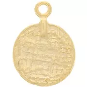 Pendentif pièce de monnaie 17 mm - Doré à l'or fin x1