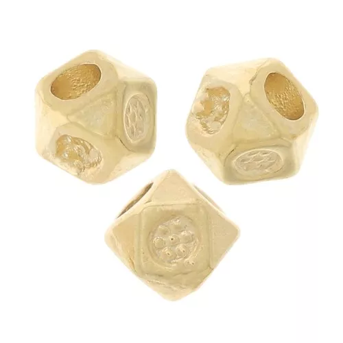 Perles carrées facettées 3.5 mm - Doré à l'or fin x10