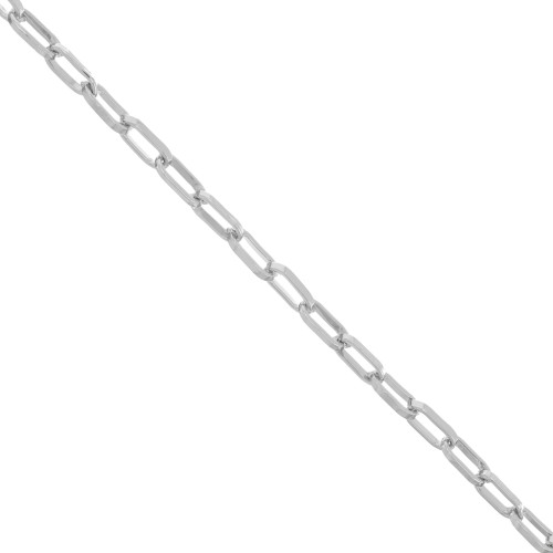 Chaîne en aluminium maille Rectangle 5.1 mm - maillons ouverts - Rhodié x1m