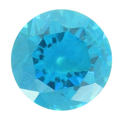 Cabochon rond 4 mm en Oxyde de Zirconium - Dark Aqua x1