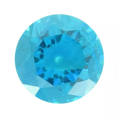 Cabochon rond 3 mm en Oxyde de Zirconium - Dark Aqua x1