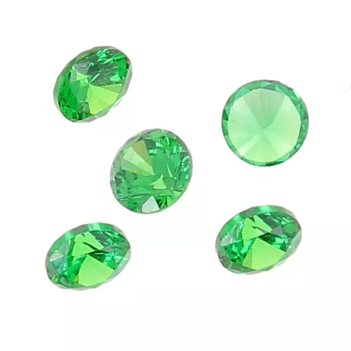 Cabochons ronds 2 mm en Oxyde de Zirconium - Emerald x5