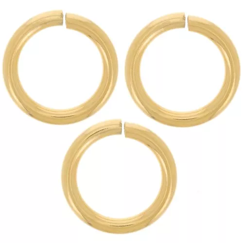 Anneaux ouverts 14x2 mm - Acier inoxydable 316L Doré x6