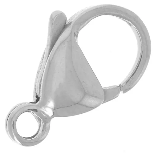 Fermoirs mousquetons 15 mm - Acier inoxydable 304L x10