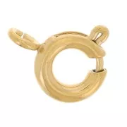 Fermoirs à ressort 6 mm - Acier inoxydable 304 Doré x10
