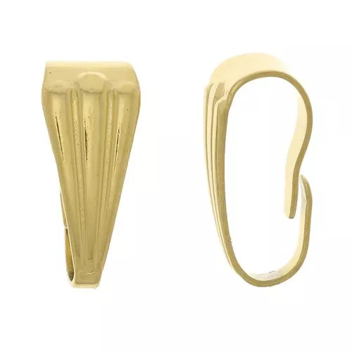 Attaches pendentifs 8.5 mm effet plissé - Acier inoxydable 304 Doré x10