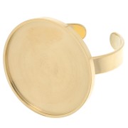 Bague fine réglable pour cabochon fond plat 20 mm - Acier inoxydable 304 Doré x1|raw }}